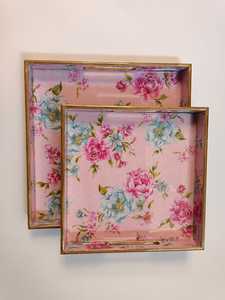 ชุดถาดเสิร์ฟเคลือบไม้คุณภาพสูงพร้อมแผ่นฟอยล์สีทองเหมาะสำหรับโต๊ะกาแฟบริการชาและการนำเสนอของว่าง - Product Image 5