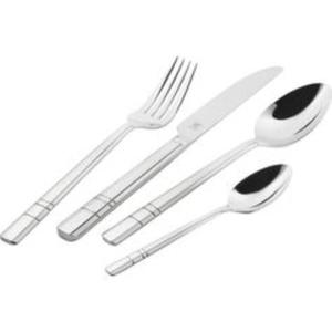 Moderno juego de cubiertos de acero inoxidable con asas curvas ergonómicas con acabado de borde pulido y calidad duradera - Product Image 6