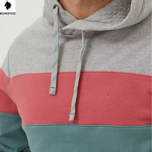 เสื้อฮู้ดสวมหัวของผู้ชายผ้าฝ้ายโพลีเอสเตอร์ผ้า100% น้ำหนักเบาลวดลายลำลอง - Product Image 2