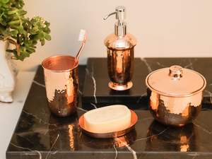 Elegante Juego de Baño de Metal, Accesorios Modernos para el Hogar, Elegante Toallero, Dispensador de Jabón, Portacepillos de Dientes, Bandeja de Almacenamiento - Product Image 3