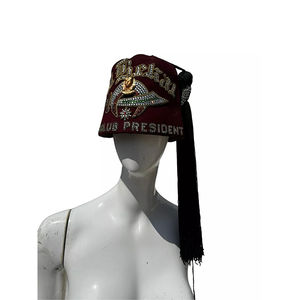 หมวกย้อนยุค shriners FEZ พร้อมพู่และ rhinestones Freemasons Masonic - Product Image 2