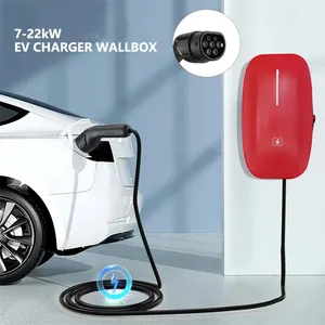เครื่องชาร์จ EV อย่างรวดเร็ว 22KW <span class=keywords><strong>Wallbox</strong></span> ระดับ 2 <span class=keywords><strong>Mennekes</strong></span> IEC62196-2 / TYPE2 AC 380V 32A สถานีชาร์จแบบติดตั้งบนพื้น OCPP ของผู้ผลิต - Product Image 2