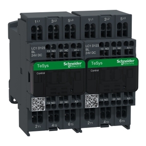 Contattore di inversione SCHNEIDER ELECTRIC LC2D123BL TeSys Deca 3P(3NO) AC-3 <=440V 12A 24V DC con bobina a basso consumo e molla - Product Image 1