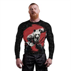 Custom manga larga Rashguard compresión Fit Gymwear tejido elástico de secado rápido MMA BJJ entrenamiento Top OEM fábrica - Product Image 1