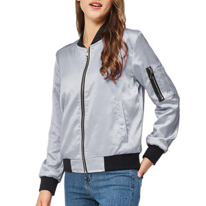 Chaqueta universitaria de satén de poliéster 100% hecha a medida, precio al por mayor, chaqueta universitaria de satén hecha por fabricantes profesionales - Product Image 3
