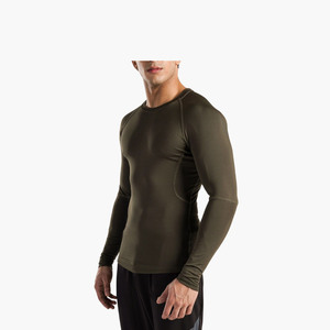 Camiseta Deportiva de Compresión Ajustada para Hombre con Logotipo Personalizado al por Mayor, Camiseta Deportiva para Gimnasio y Fitness con Impresión de Silicona o Serigrafía - Product Image 2
