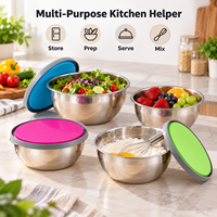 Ensemble de récipients de stockage alimentaire en acier inoxydable OEM avec couvercle de couleur personnalisée pour la préparation des repas, des déjeuners et des bento en cuisine