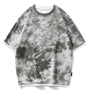 Personalizado DTG impreso pantalones cortos manga Camisetas cuello redondo transpirable de alta calidad de gran tamaño Boxy Loose fit 100% algodón camiseta para los hombres - Product Image 6