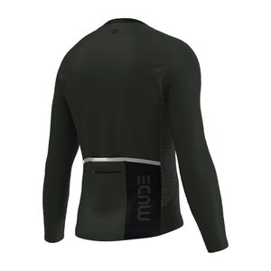 Maillot de Ciclismo de Manga Larga para Hombre SOLACE, Transpirable y Ligero, Color Verde Musgo - Product Image 2