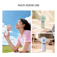 Mini ventilateur portable rechargeable par USB avec écran numérique couleur macaron, batterie super puissante 6000 mAh, pour filles