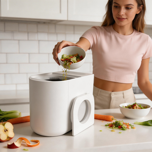 LUXFOND Compostador Inteligente de Desechos de Alimentos de Acero Inoxidable de 4.5L, Electrodoméstico de Cocina con Sensor de Humedad, Sistema de Control de Olores, Uso Doméstico - Product Image 1