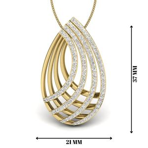 Ishi จี้เพชร14K สีทองสำหรับผู้หญิงและผู้หญิงดีไซน์ใหม่พร้อมเสน่ห์ไม่ซ้ำใครพร้อมจี้เพชรที่มีเอกลักษณ์เฉพาะสำหรับผู้หญิงและผู้หญิง - Product Image 2