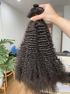 100% Extensions de cheveux humains vierges en vrac Dread Locs Wave et Afro Curl Styles Perruques courtes sans poux ni lentes Donateur unique - Product Image 4