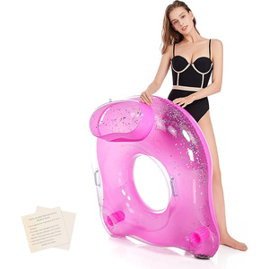 Silla inflable de flotador de <span class=keywords><strong>piscina</strong></span> para adultos, sillones de tubo para sentarse con reposacabezas y portavasos - Product Image 2