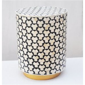 Creative Indian Handmade Minimalist Style Bone Inlay Side <b>Table</b> Mother of Pearl Coffee <b>Table</b> Home Decor Furniture - Product Image 6