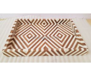 Vajilla Bandeja de incrustaciones de hueso de ocasión navideña de larga duración con diseño floral Forma personalizada - Product Image 3