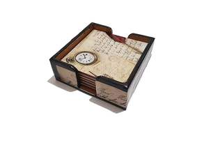 High Quality Bohemian Style Handmade Eco-Friendly Wooden Printed Coasters Export Quality for <b>Table</b> <b>Protection</b> Decor Wholesale - Product Image 5