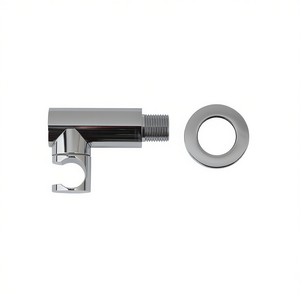 Support en laiton chromé pour pomme de douche, sortie d'eau ronde, élégant accessoire pour salle de bain et toilettes - Product Image 3