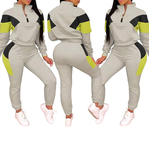 Wholesale Ladies Cotton Tracksuit 2025 Track <b>Suit</b> Set For <b>Women</b> Custom Logo <b>Women</b> Sweat <b>Suit</b> Color Block Woman <b>Suit</b> - Product Image 1