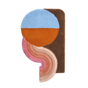 Alfombra de lana copetuda a mano de lujo escandinavo abstracto contemporáneo alfombra de diseñador ecléctico personalizado para uso doméstico moderno de mediados de siglo - Product Image 6