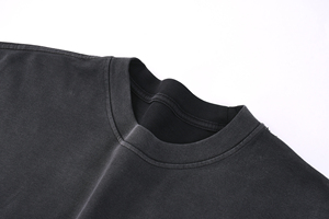 T-shirt Streetwear Homme Col Rond 100% Coton Tricoté Effet Délavé Uni Personnalisable avec Logo Avant – Prix Raisonnables - Product Image 5