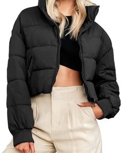 Turn-Down Collar Woman <b>Jacket</b> Winter Outerwear Satin <b>Jacket</b> 2025 High Quality <b>Women</b> Bomber Street Wear <b>Women</b> <b>Jacket</b> <b>Black</b> Colour - Product Image 1