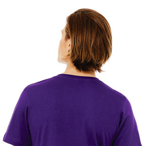 Airlume เสื้อยืดคอวีแขนสั้นสำหรับทุกเพศ,เสื้อปั่นผ้าฝ้าย32 Single 100% Oz สีม่วง - Product Image 6