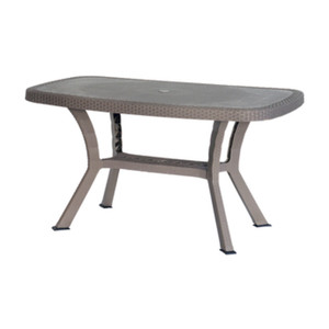 Tavolo in Rattan con Incrocio Mod.Otello Dimensioni 136x82cm Tortora - Product Image 1