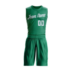 Uniforme de basket-ball pour hommes adultes couleur vert foncé ensemble de maillot de basket-ball en polyester avec logo de taille personnalisée - Product Image 1