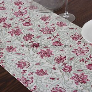 Hermoso camino de mesa hecho a mano para mesa bloque de mano camino de mesa de algodón impreso - Product Image 4