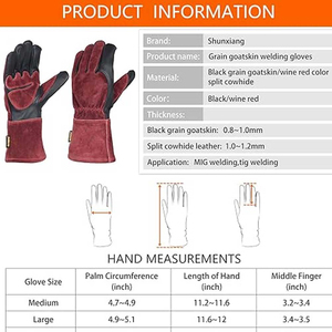 Haute qualité 2025 couleurs unies hommes gants de soudage en cuir meilleure vente en cuir gants de soudage gants de sécurité Service OEM - Product Image 6
