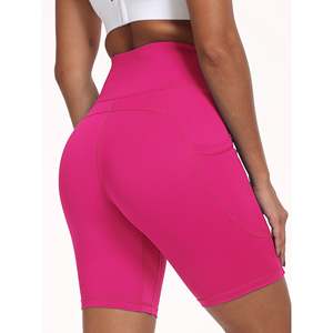 Logo personnalisé Short taille haute sans couture pour les femmes entraînement Yoga porter Sport Fitness Compression extensible Shorts pour la course à pied - Product Image 3