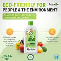 AlmaWin RTS 1 Nettoyant pour légumes et fruits 500ml Détergent naturel biodégradable respectueux de l'environnement pour fruits à peau lisse Utilisation pour bébé