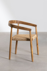 Haute qualité Royal luxe moderne en bois sculpté à la main salle à manger chaise ensemble artistique teck acajou Suar bois rotin salon hôtel - Product Image 4