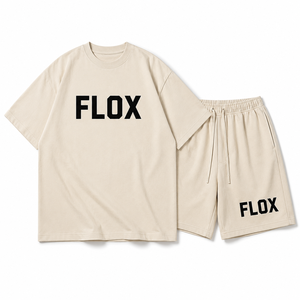Conjunto de Camiseta y Pantalones Cortos Extra Grandes Personalizados, 250 GSM, Algodón, Estilo Urbano, Marca Privada OEM - Product Image 1