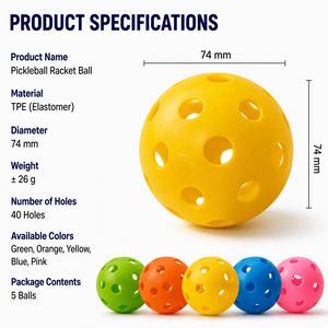 ลูกปิคเคิลบอล P&P BOLA-PK น้ำหนักเบา ยืดหยุ่น ปลอดสารพิษ หมุนได้ 360 องศา สำหรับผู้ชาย ผู้หญิง หลายสี 26/40 รู - Product Image 4