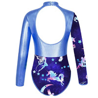 Conjunto de 2 Piezas de Ropa de Baile para Niños, Ligero, de Spandex, con Estampado Digital Personalizable, Manga Larga, para Presentaciones