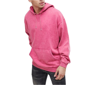 Sweat à capuche vintage pour homme 100 % coton French Terry de haute qualité, délavé à l'acide, design vieilli, couleur unie, écologique, idéal pour l'hiver - Product Image 1