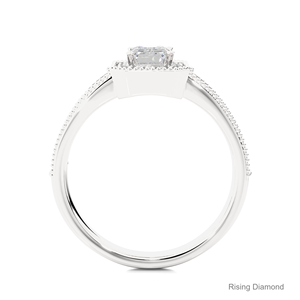 แหวนหมั้นเพชร CVD พลอยเทียม1.0 CT มรกตตัดเป็นของขวัญครบรอบปีทองสีเหลืองสำหรับผู้หญิง - Product Image 6