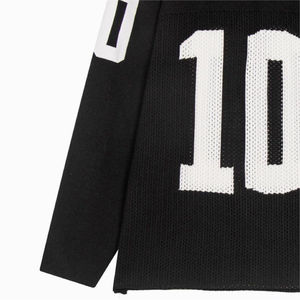 Jersey de fútbol americano diseño personalizado logo prendas de punto moda cuello redondo manga larga hombres tejido ganchillo suéter Top tejido malla - Product Image 5