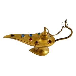 Lámpara de Aladino decorativa de latón de alta calidad con acabado pulido de grabado para decoración del hogar Metal Aladdin Chirag - Product Image 5