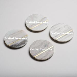 Ensemble de 6 sous-verres personnalisés en ardoise noire et marbre pour cadeau d'anniversaire de mariage - Product Image 3