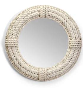 Wood <b>White</b> Rope <b>Mirror</b> Rustic Wall Mount <b>Mirror</b> Bathroom <b>Mirror</b> - Product Image 1