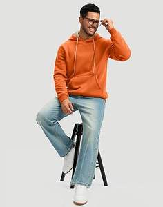 Sudaderas Casuales de Invierno para Hombre, Color Sólido, Poliéster/Algodón, Felpa, Corte Regular, Ecológicas, con Bolsillo, Secado Rápido, Transpirables, de Alta Calidad - Product Image 3