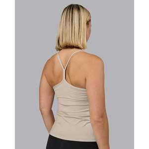 Women's Breathable Square Neck CloudFLX Shelf Bra <b>Tank</b> <b>Top</b>-Shale Beige - Product Image 2