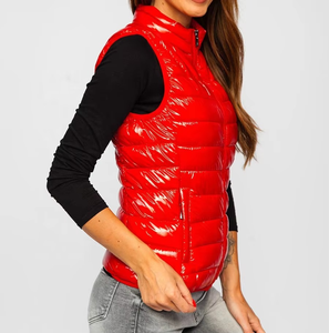 Veste matelassée respirante de qualité supérieure pour femmes mode d'hiver sans manches couleur unie - Product Image 3