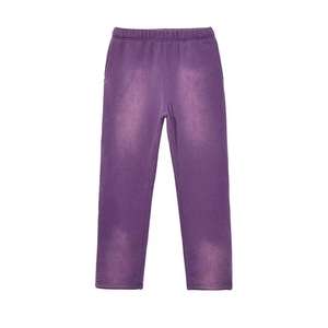 Pantalones de chándal de lavado ácido personalizados de talla grande de peso medio 240g 100% algodón liso de pierna ancha para hombre Pantalones de lavado de sol - Product Image 1