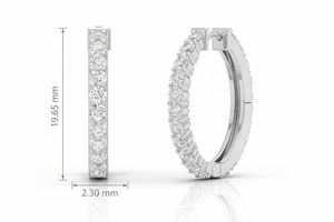 ต่างหูแบบห่วงสำหรับผู้หญิง ทอง 14K ประดับเพชรธรรมชาติ - Product Image 2