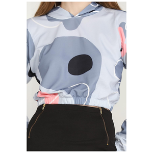 Sudadera Corta con Capucha para Mujer, Estilo Nuevo, Tejida, con Estampado Tie-Dye, Deportiva, de Color Sólido, Ligera, para Otoño - Product Image 5