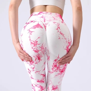 Mallas de Yoga de cintura alta para mujer, pantalones de gimnasio con estampado digital personalizado, OEM personalizado para damas y niñas - Product Image 5
